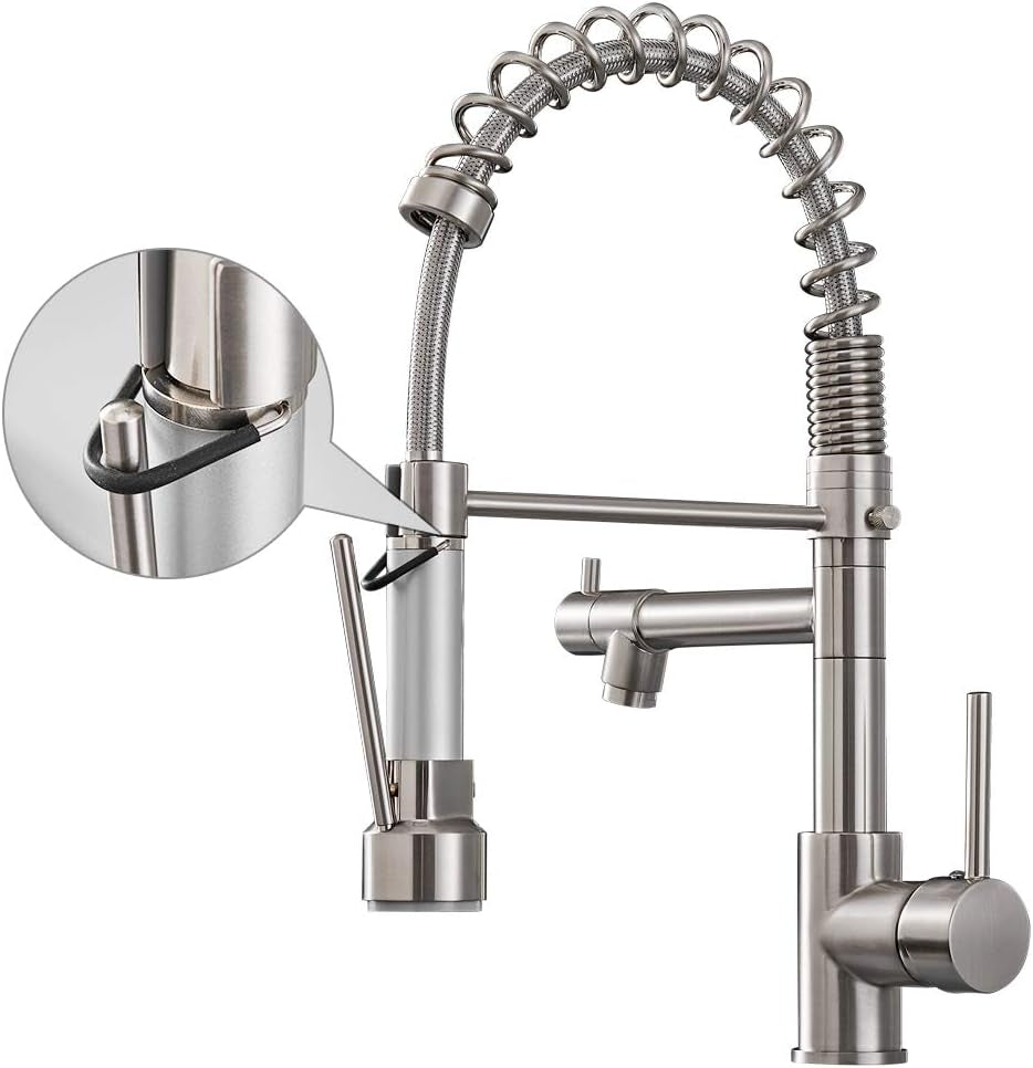 Kitchen Faucet,Kitchen Faucets with Pull Down Sprayer AIMADI Commercial Style Single Handle Matte Black Kitchen Faucet with Sprayer
