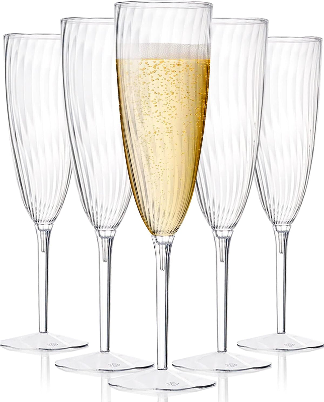 6 Oz Clear Plastic Champagne Glasses48 Pack,