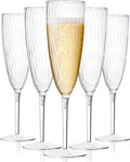 6 Oz Clear Plastic Champagne Glasses48 Pack,