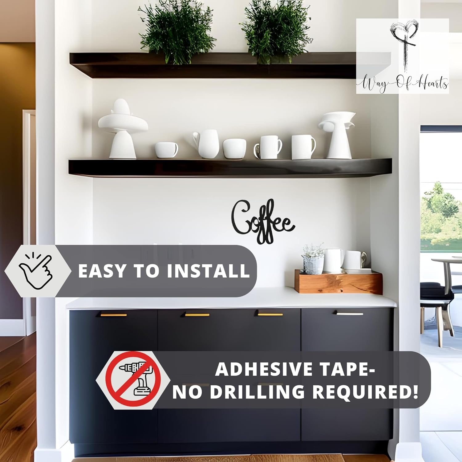Coffee Sign Black, 9.45 X 6.9 inch | Metal Wall Art