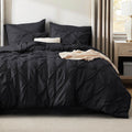 Bedsure Queen Comforter Set Grey - Bed in a Bag Queen Size 7 Pieces, GentleSoft™ Pintuck Bed Set Gift for Family, Pinch Pleat Grey Comforter with Sheets, Pillowcases & Shams