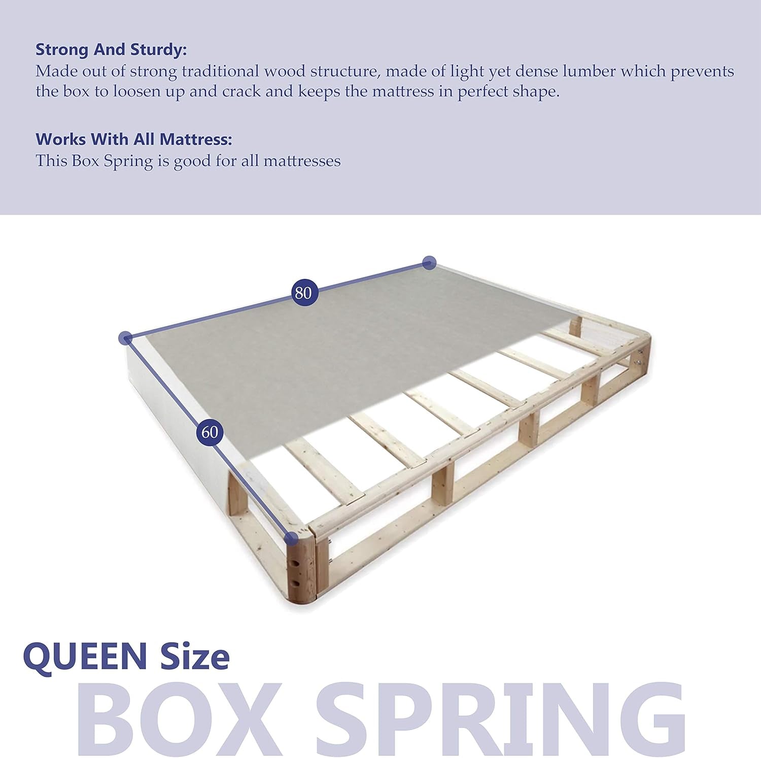 8-Inch Fully Assembled Wood Split Traditional Box Spring/Foundation for Mattress Set