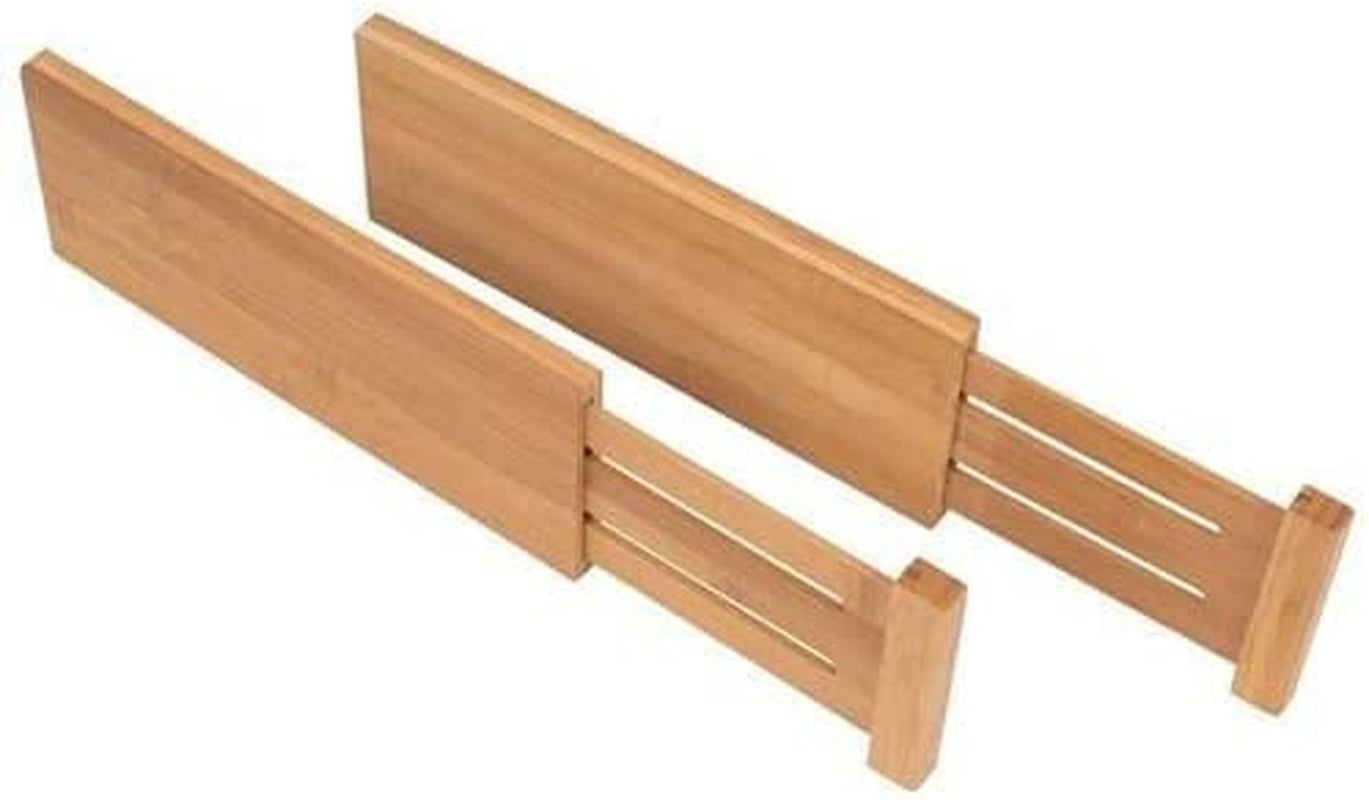 Large Kitchen Drawer Organizer - Expandable Bamboo Drawer Dividers (17" - 21.5")