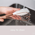 White Silicone and Copper Kitchen Utensils Set with Holder - 17-Piece Rose Gold Cooking Tools for Nonstick Cookware