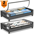 under Bed Storage with Wheels:2 Pack under the Bed Storage Bins