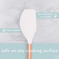 White Silicone and Copper Kitchen Utensils Set with Holder - 17-Piece Rose Gold Cooking Tools for Nonstick Cookware
