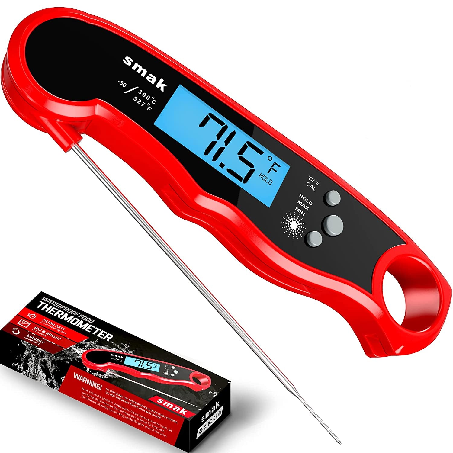 Waterproof Kitchen Food Cooking Thermometer with Backlight