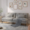 Convertible futon sofa bed with 68-inch corduroy upholstery in dark gray. Features an adjustable backrest and foldable design, perfect for small spaces.