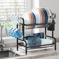 iSPECLE Dish Drying Rack - 2 Tier Dish Rack with Cup Holder, Dish Drainer