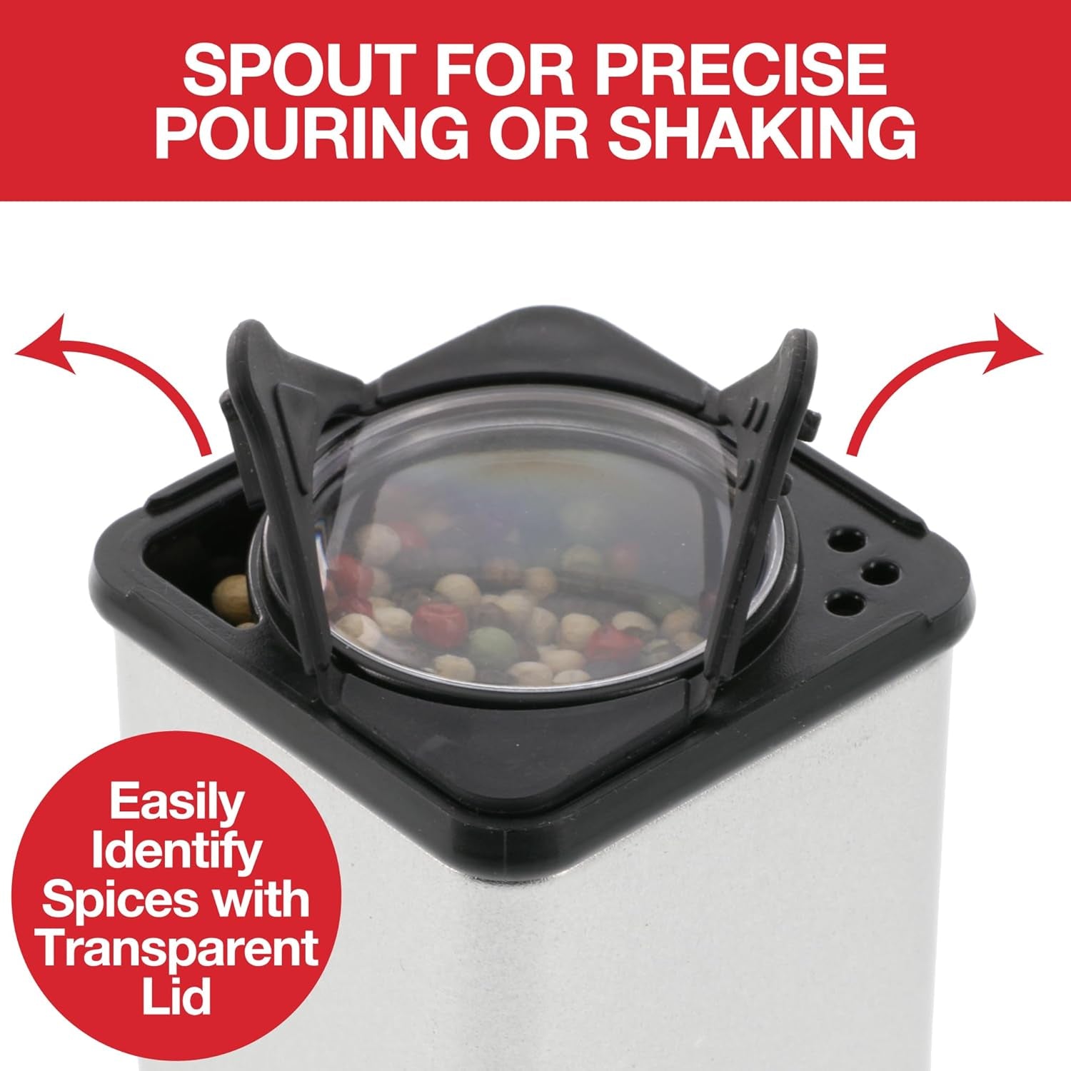Set of 3 Magnetic Spice Jars, Shake or Pour Containers Attach to Most Refrigerator Doors & Appliances