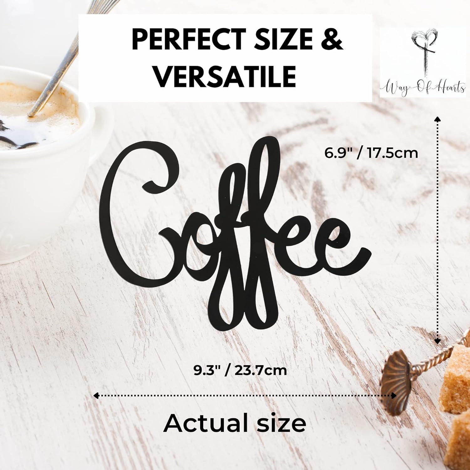 Coffee Sign Black, 9.45 X 6.9 inch | Metal Wall Art