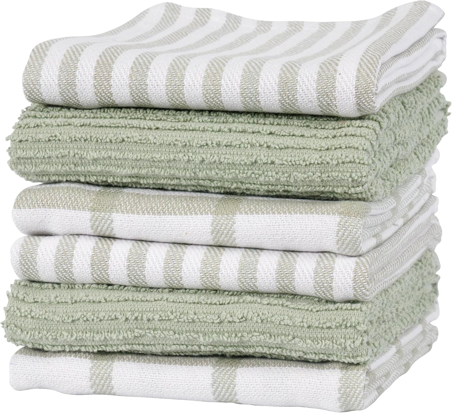 KAF Home Premium Kitchen Towels (18" x 28"), Large 100% Cotton, Flat & Terry Absorbent Dish Towel Set (Black, 6 Pack)