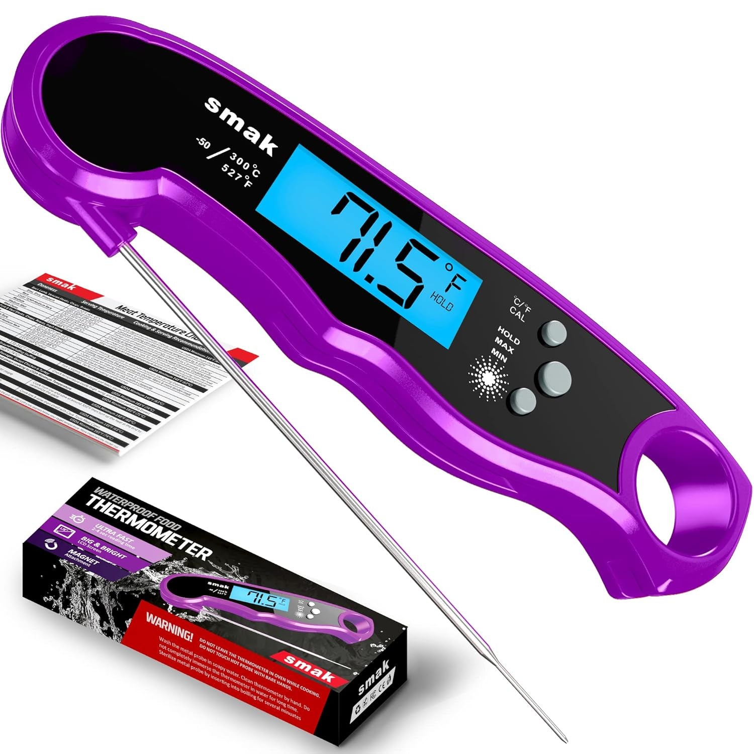 Waterproof Kitchen Food Cooking Thermometer with Backlight