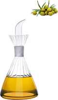 HAIZEEN 4 oz/125 ml Clear Glass Olive Oil Dispenser Bottle - Oil & Vinegar Cruet with Pourers