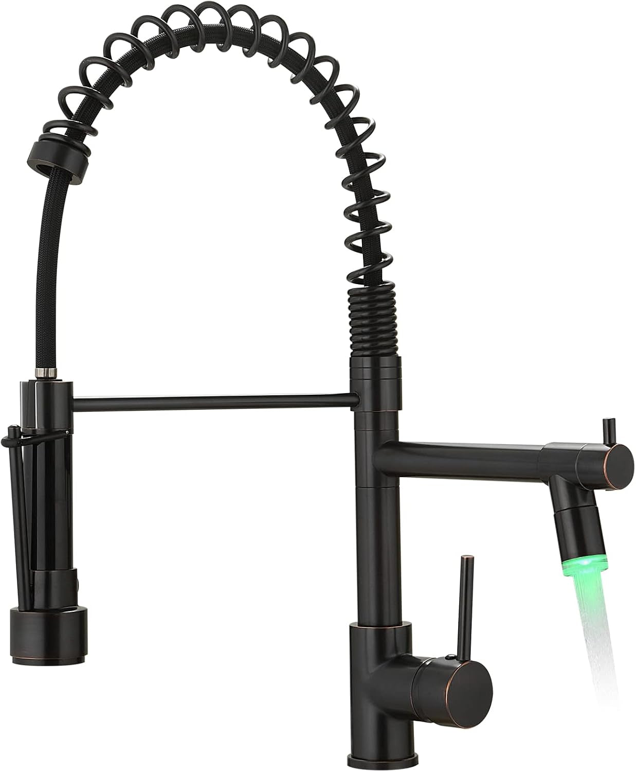 Kitchen Faucet,Kitchen Faucets with Pull Down Sprayer AIMADI Commercial Style Single Handle Matte Black Kitchen Faucet with Sprayer