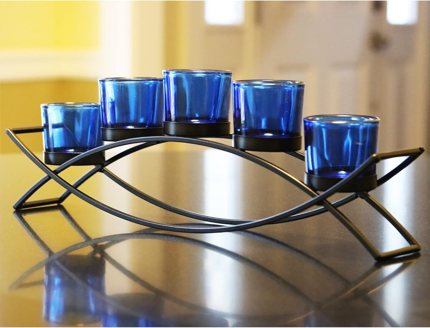 Seraphic Iron Arch Table Centerpiece Decoration 3 Cups