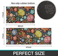 Boho Floral Kitchen Rug Mat Set of 2 Washable Non Slip Mats
