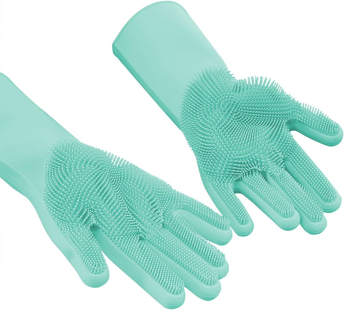Angel Wings Magic Dish Washing Gloves with Scrubber, Silicone Reusable Cleaning Gloves, Heat-proof Household Scrubber Gloves