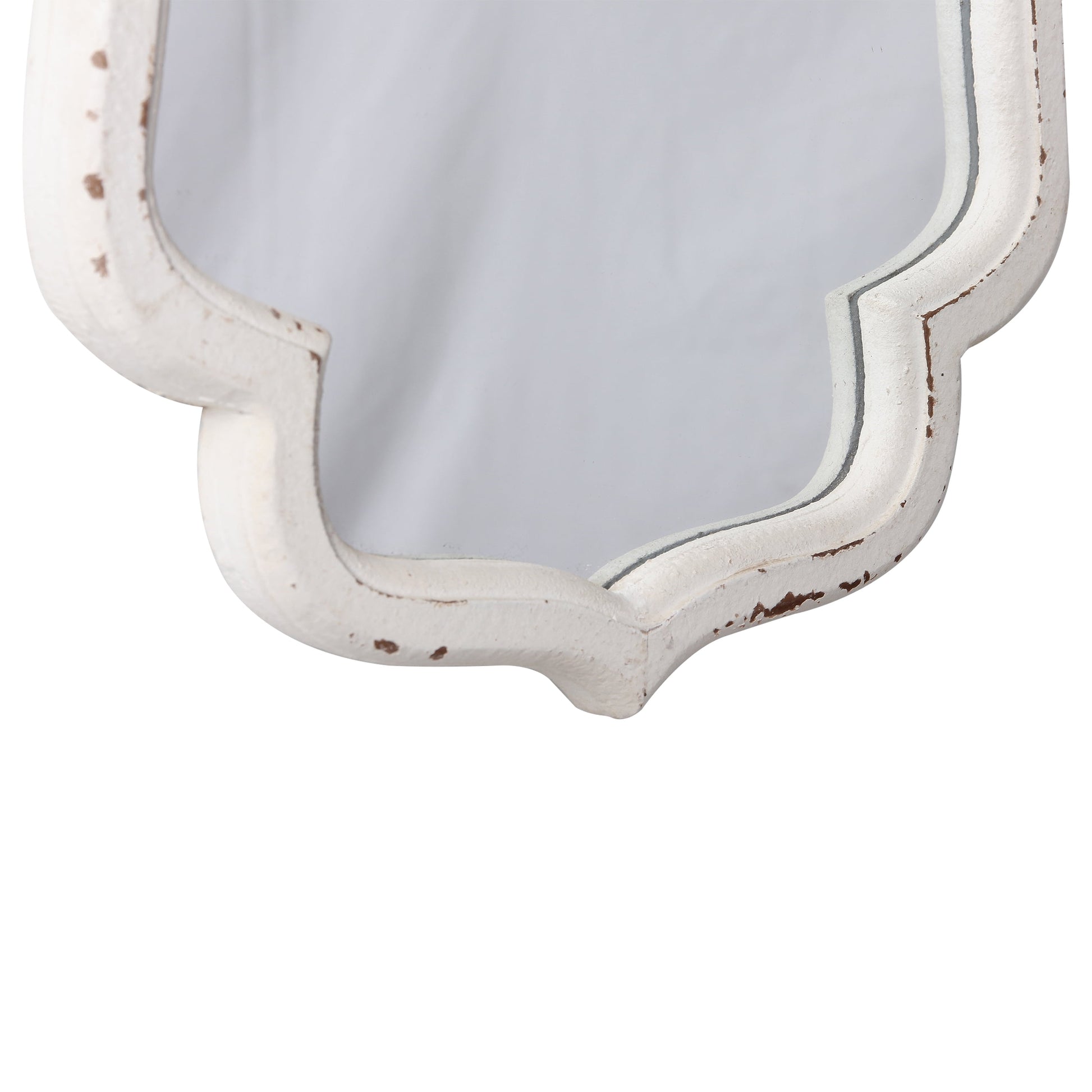 Hanging Rustic Distressed White Bathroom and Living Room Wall Mirrors,16 X 12 Inch