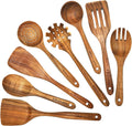 Teak Wooden Spoons for Cooking - Kitchen Utensils Sets With Spatulas