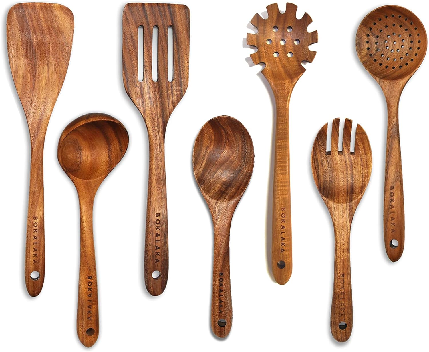 Teak Wooden Spoons for Cooking - Kitchen Utensils Sets With Spatulas