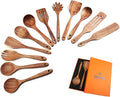 Teak Wooden Spoons for Cooking - Kitchen Utensils Sets With Spatulas