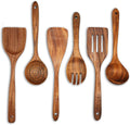 Teak Wooden Spoons for Cooking - Kitchen Utensils Sets With Spatulas