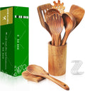 Teak Wooden Spoons for Cooking - Kitchen Utensils Sets With Spatulas