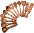 Teak Wooden Spoons for Cooking - Kitchen Utensils Sets With Spatulas