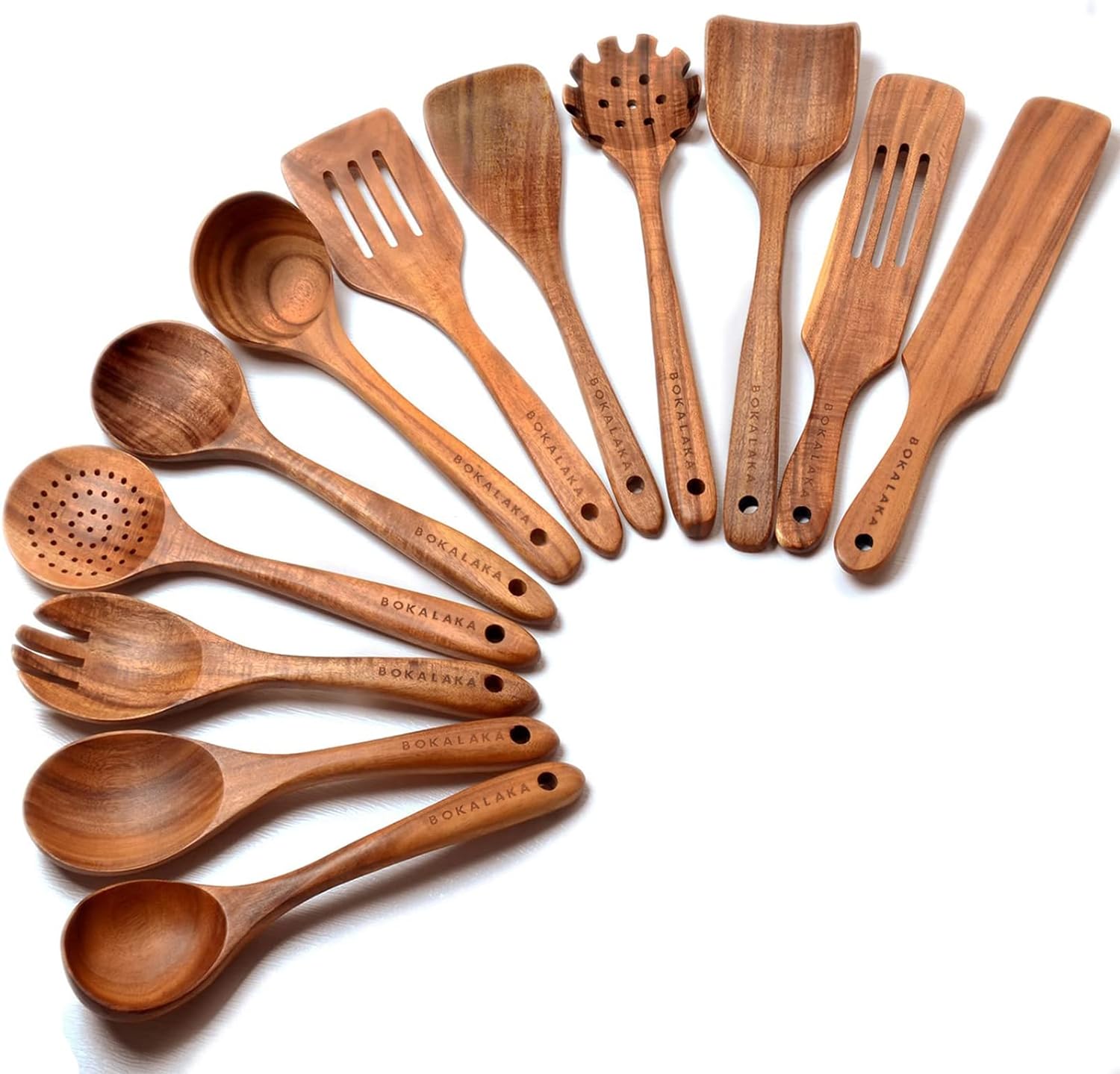 Teak Wooden Spoons for Cooking - Kitchen Utensils Sets With Spatulas