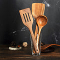 Teak Wooden Spoons for Cooking - Kitchen Utensils Sets With Spatulas
