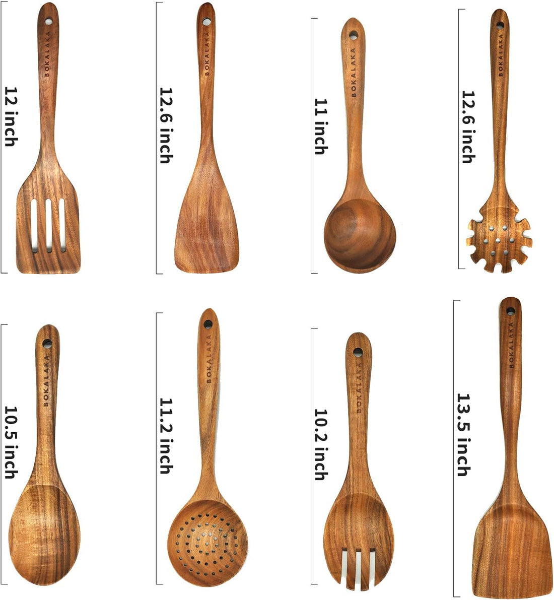 Teak Wooden Spoons for Cooking - Kitchen Utensils Sets With Spatulas