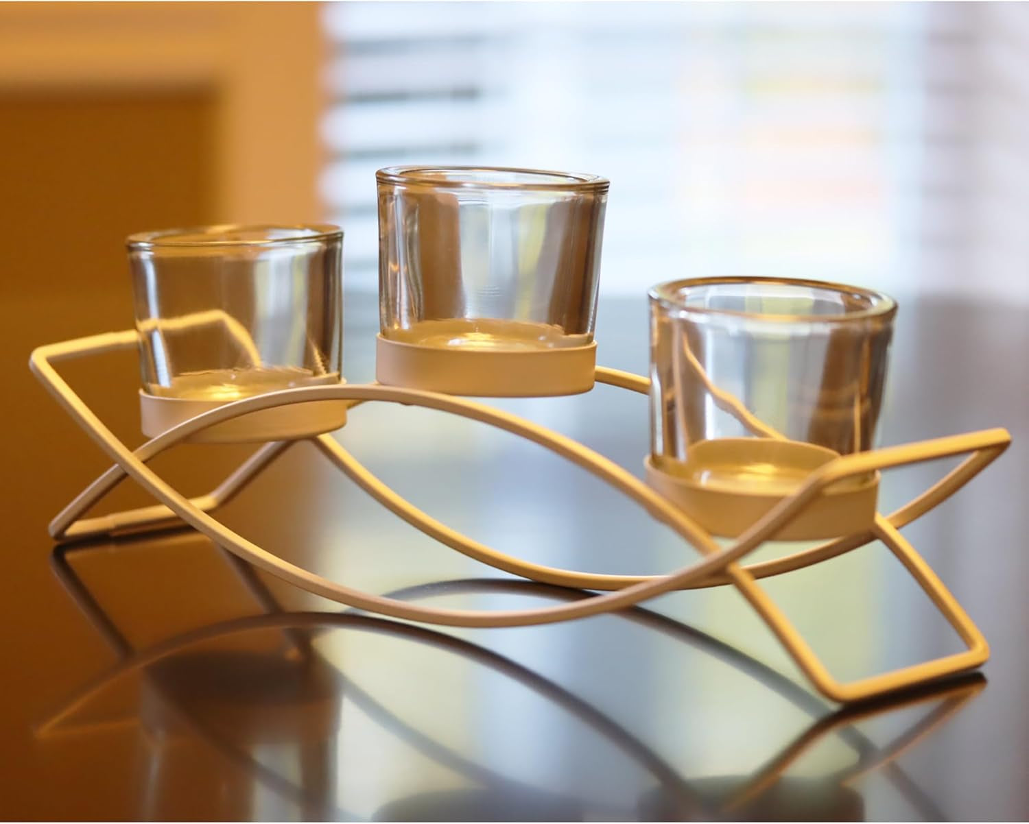 Seraphic Iron Arch Table Centerpiece Decoration 3 Cups