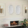 Hanging Rustic Distressed White Bathroom and Living Room Wall Mirrors,16 X 12 Inch