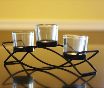 Seraphic Iron Arch Table Centerpiece Decoration 3 Cups