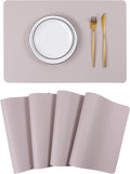 Wipeable Placemats Leather Table Mats Waterproof Heat-Resistant Easy to Clean for Dining Table Set Kitchen Table