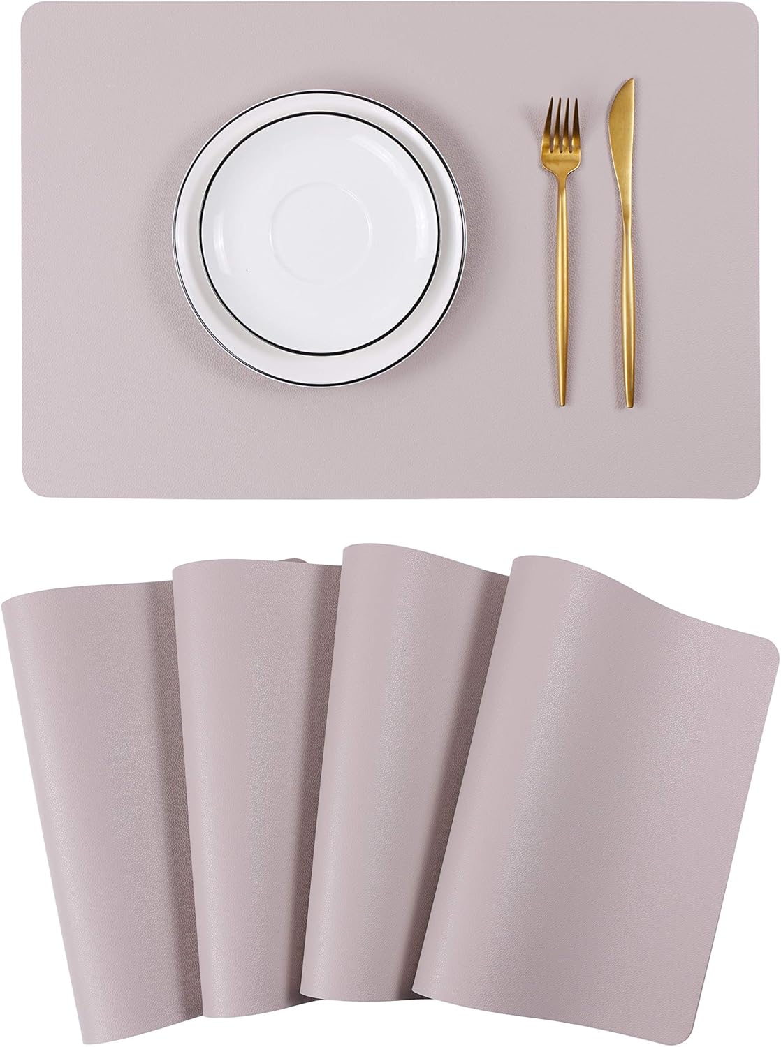 Wipeable Placemats Leather Table Mats Waterproof Heat-Resistant Easy to Clean for Dining Table Set Kitchen Table