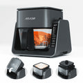 Small Air Fryer for Countertop, 2‑In‑1 Glass Air Fryer & Grill Pan Combo