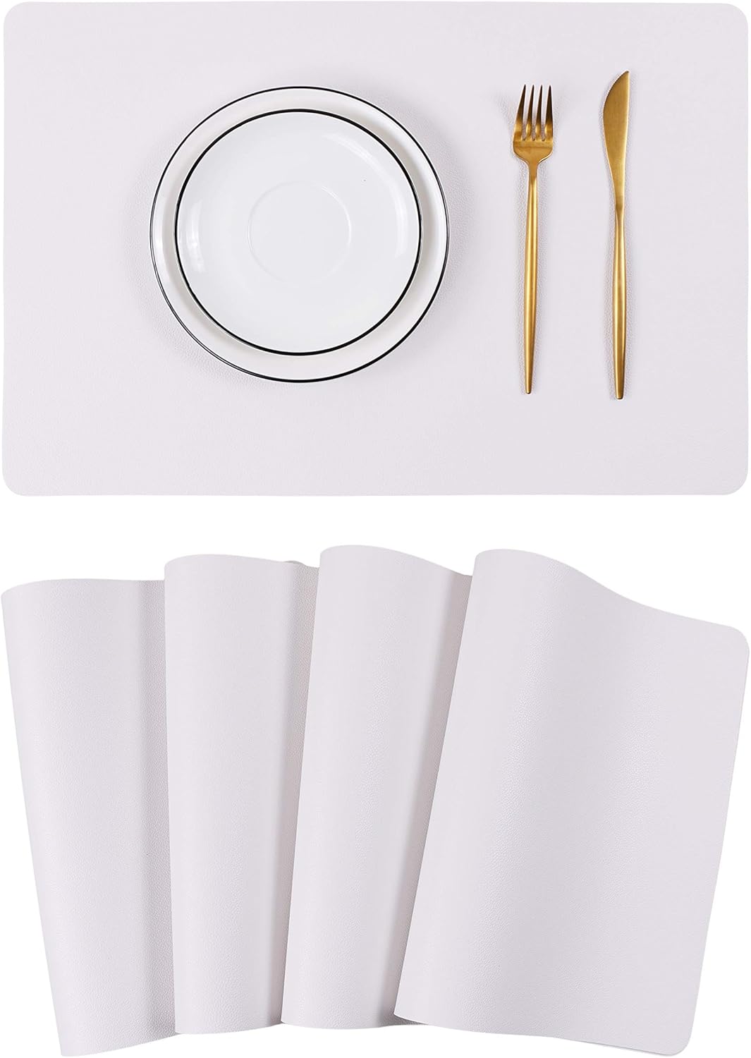 Wipeable Placemats Leather Table Mats Waterproof Heat-Resistant Easy to Clean for Dining Table Set Kitchen Table