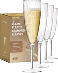 6 Oz Clear Plastic Champagne Glasses48 Pack,