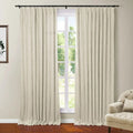 108 Inches Long Blackout Curtain for Bedroom Kids Room , Linen Blend Thermal Insulated Curtain 52Wx108L,1 Panel