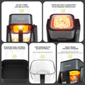 Small Air Fryer for Countertop, 2‑In‑1 Glass Air Fryer & Grill Pan Combo