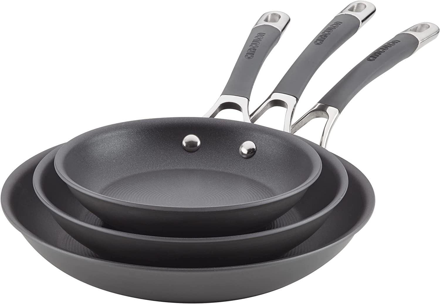 Circulon - 83906 Circulon Radiance Hard Anodized Nonstick Frying Pan / Fry Pan / Hard Anodized Skillet with Helper Handle - 14 Inch, Gray