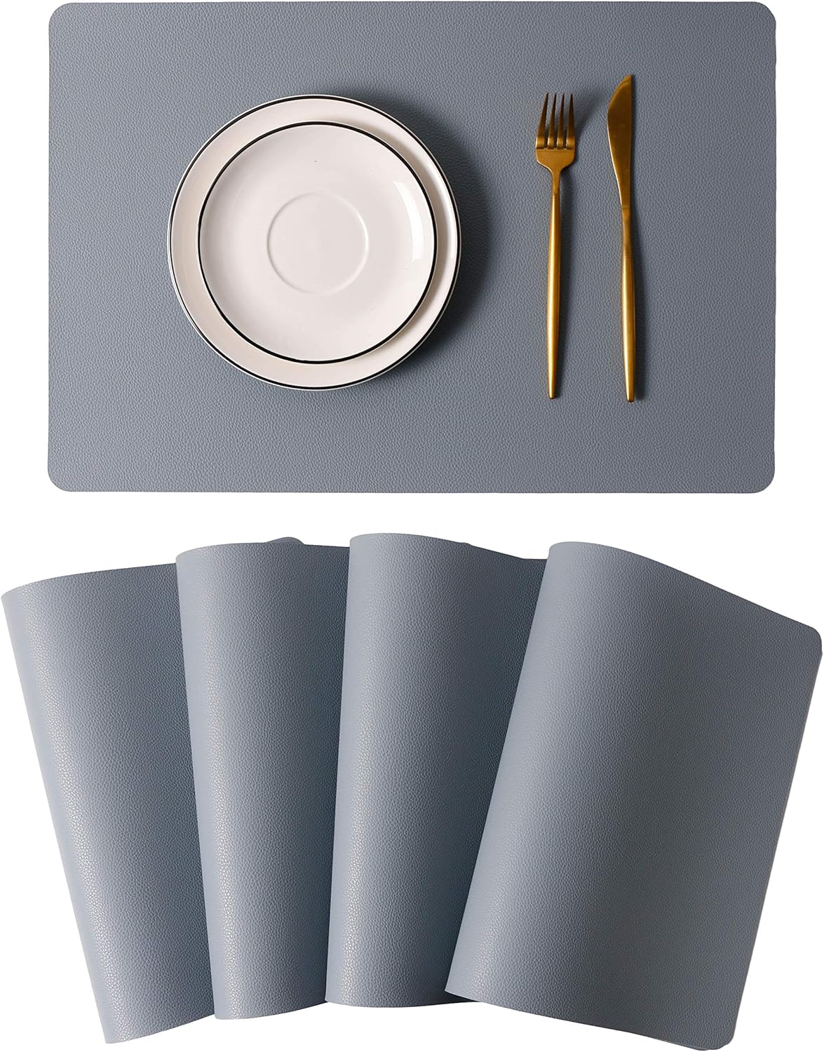 Wipeable Placemats Leather Table Mats Waterproof Heat-Resistant Easy to Clean for Dining Table Set Kitchen Table