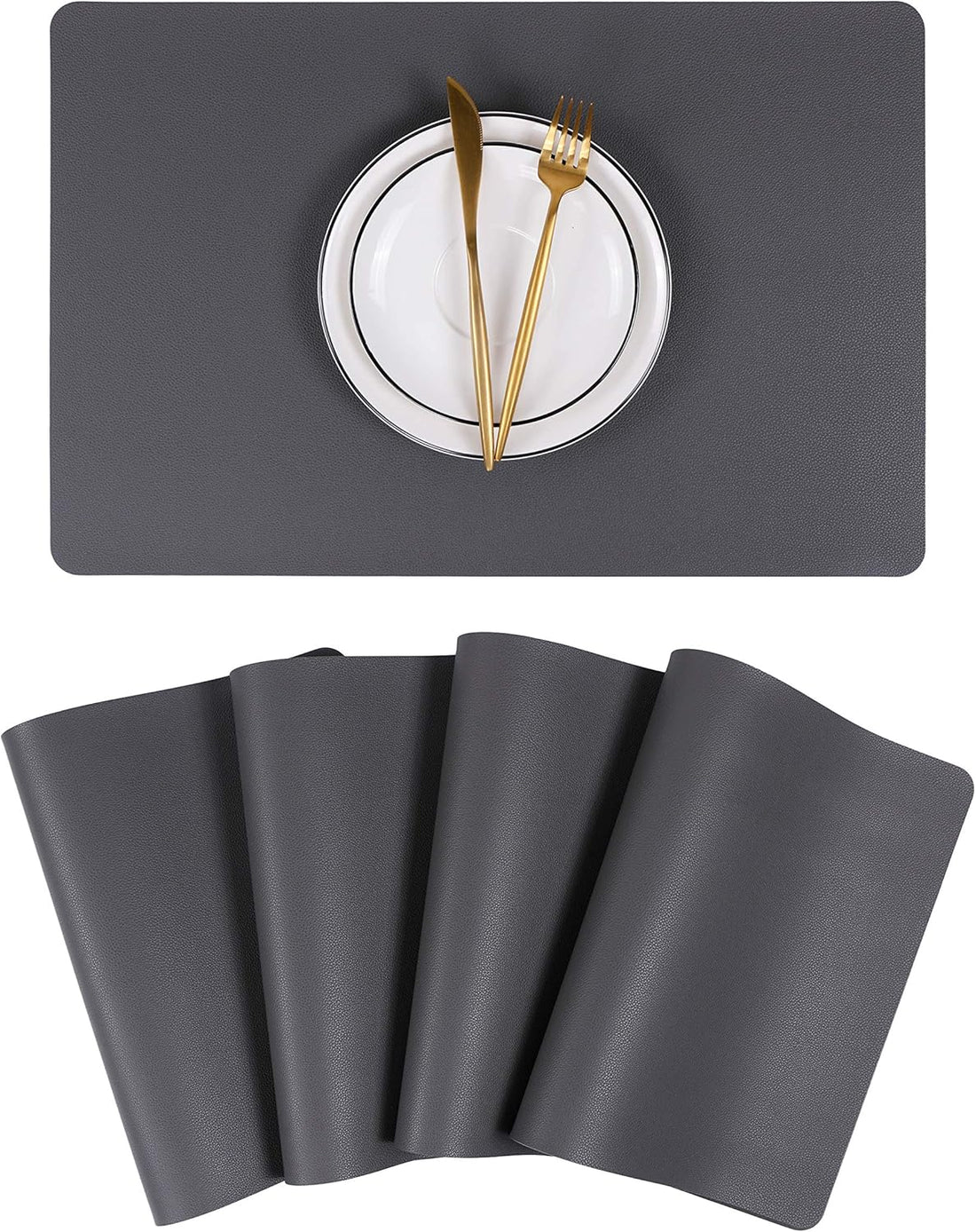 Wipeable Placemats Leather Table Mats Waterproof Heat-Resistant Easy to Clean for Dining Table Set Kitchen Table