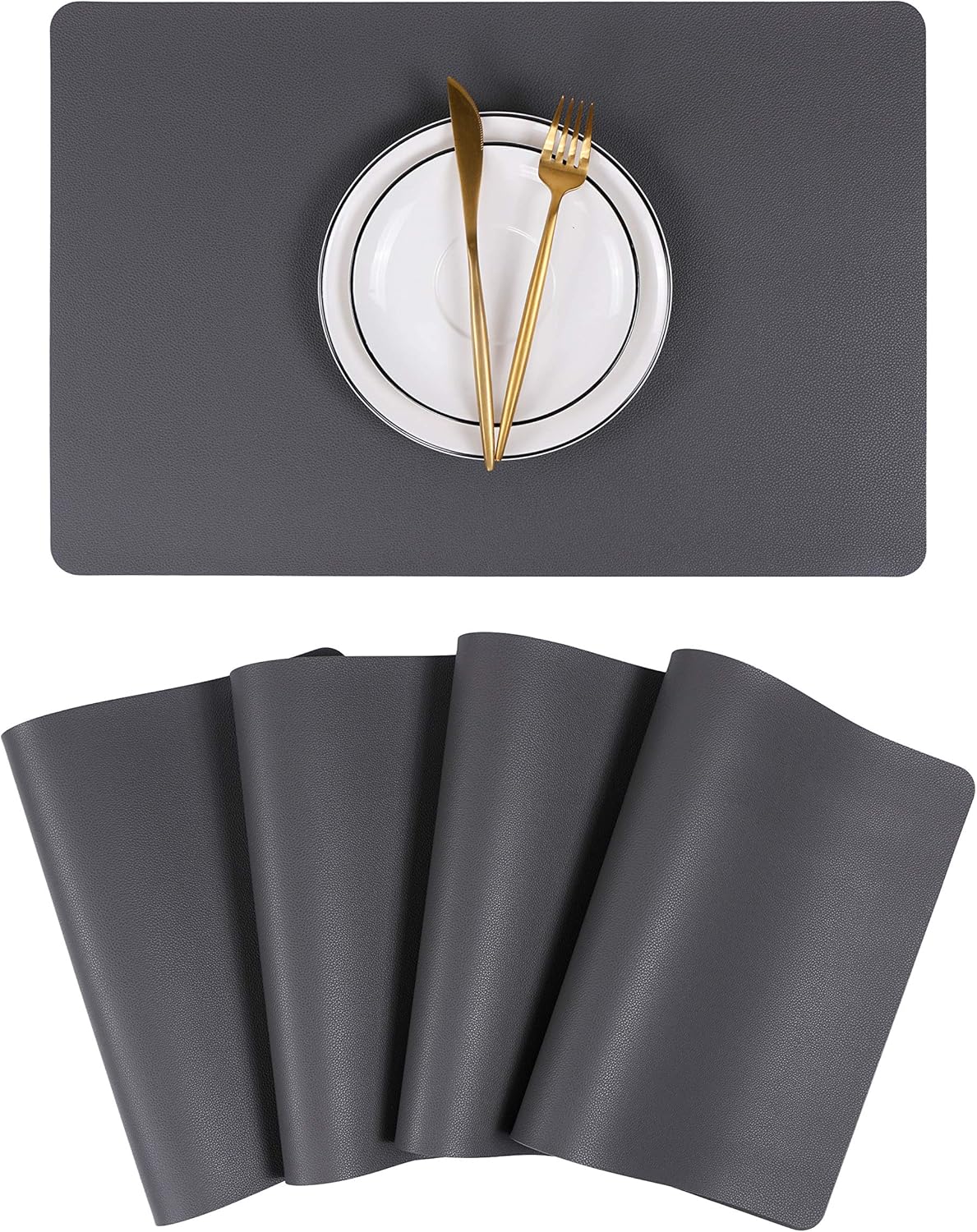 Wipeable Placemats Leather Table Mats Waterproof Heat-Resistant Easy to Clean for Dining Table Set Kitchen Table