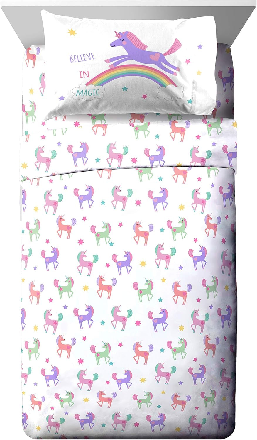 Jay Franco Trend Collector Believe 4 Piece Toddler Bed Set - Includes Comforter & Sheet Set - Super Soft Fade Resistant Microfiber Bedding