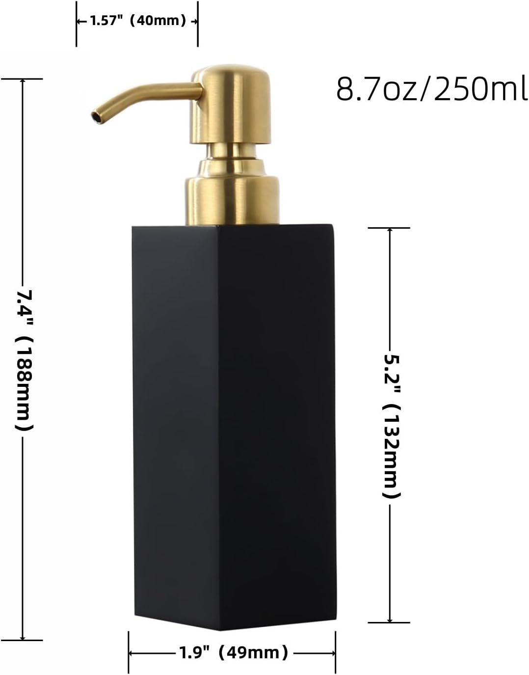 Matte Black Soap Dispenser