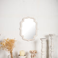 Hanging Rustic Distressed White Bathroom and Living Room Wall Mirrors,16 X 12 Inch