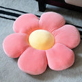 Six-Petal Flower Cushion Pillow in soft pastel colors, featuring a plush sunflower-inspired design. Perfect for adding warmth and charm to any space.